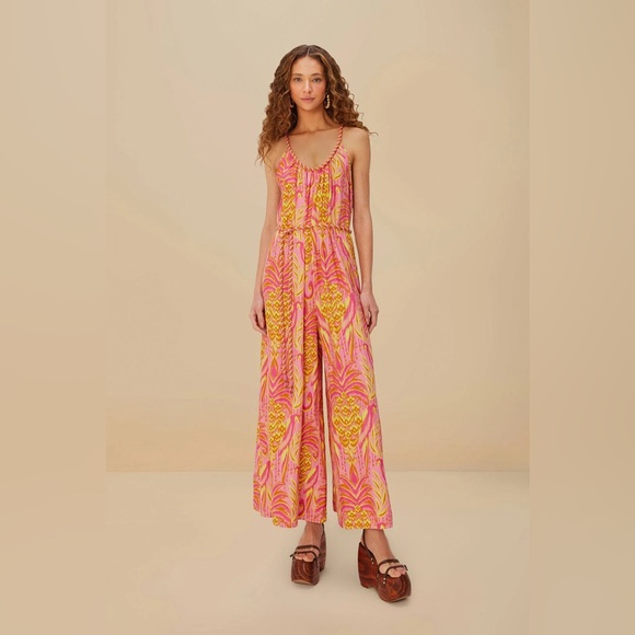 FARM Rio Pants - FARM RIO Pink Pineapple Tapestry Lenzing™ Ecovero™ Euroflax™ Jumpsuit